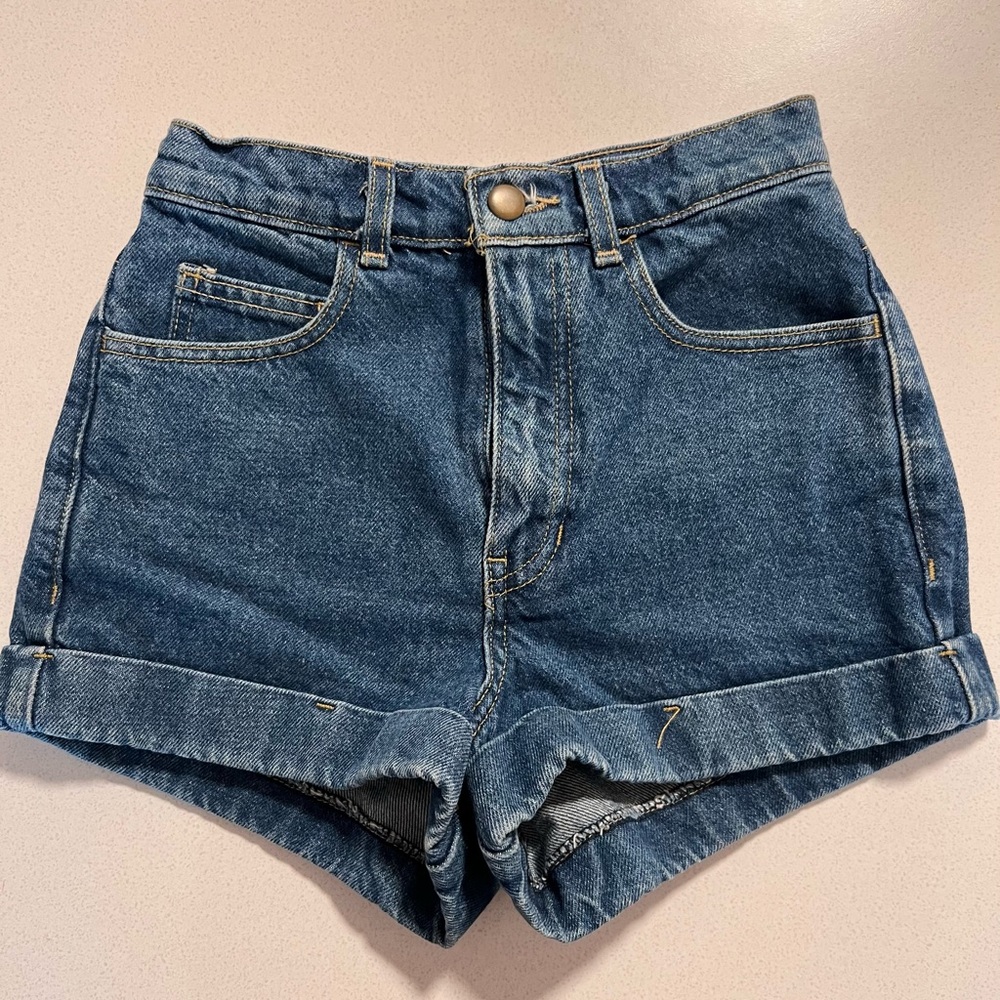 Vintage American Apparel Dark Blue Jean Shorts SZ 24